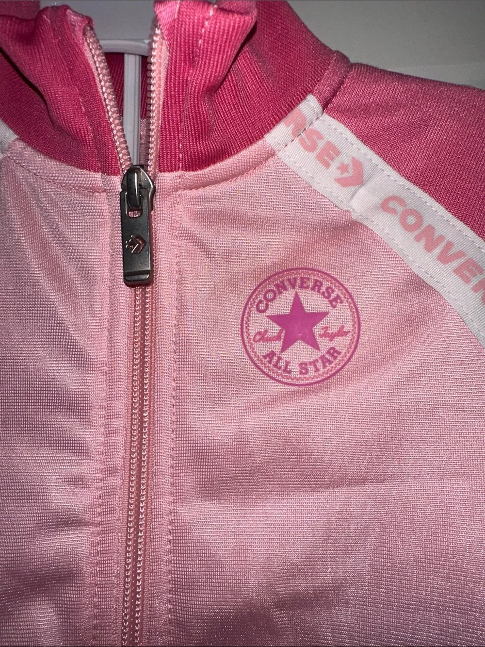 Converse Girls Pink Two-Tone Track Jacket and Pants Set